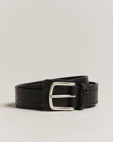Herre | Bryllupsdress | Anderson's | Embossed Croco Belt 3 cm Black