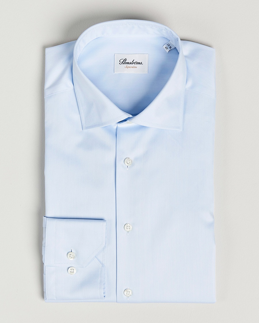 Stenströms Superslim Plain Shirt Blue – Blå