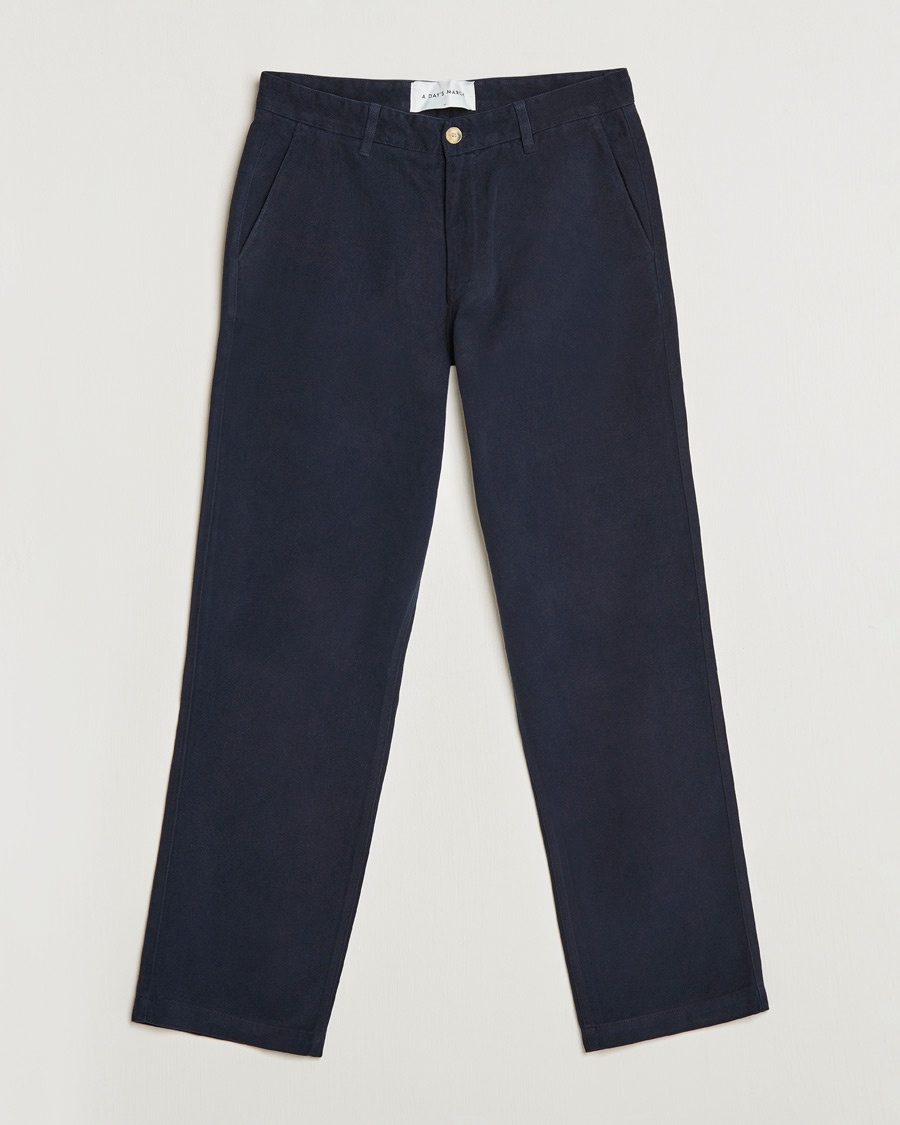 Herre | | A Day's March | Redwood Cotton/Tencel Trousers Navy