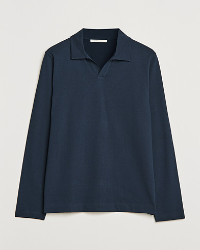 Herre | Langermet piké | A Day's March | Branford Long Sleeve Jersey Polo Navy