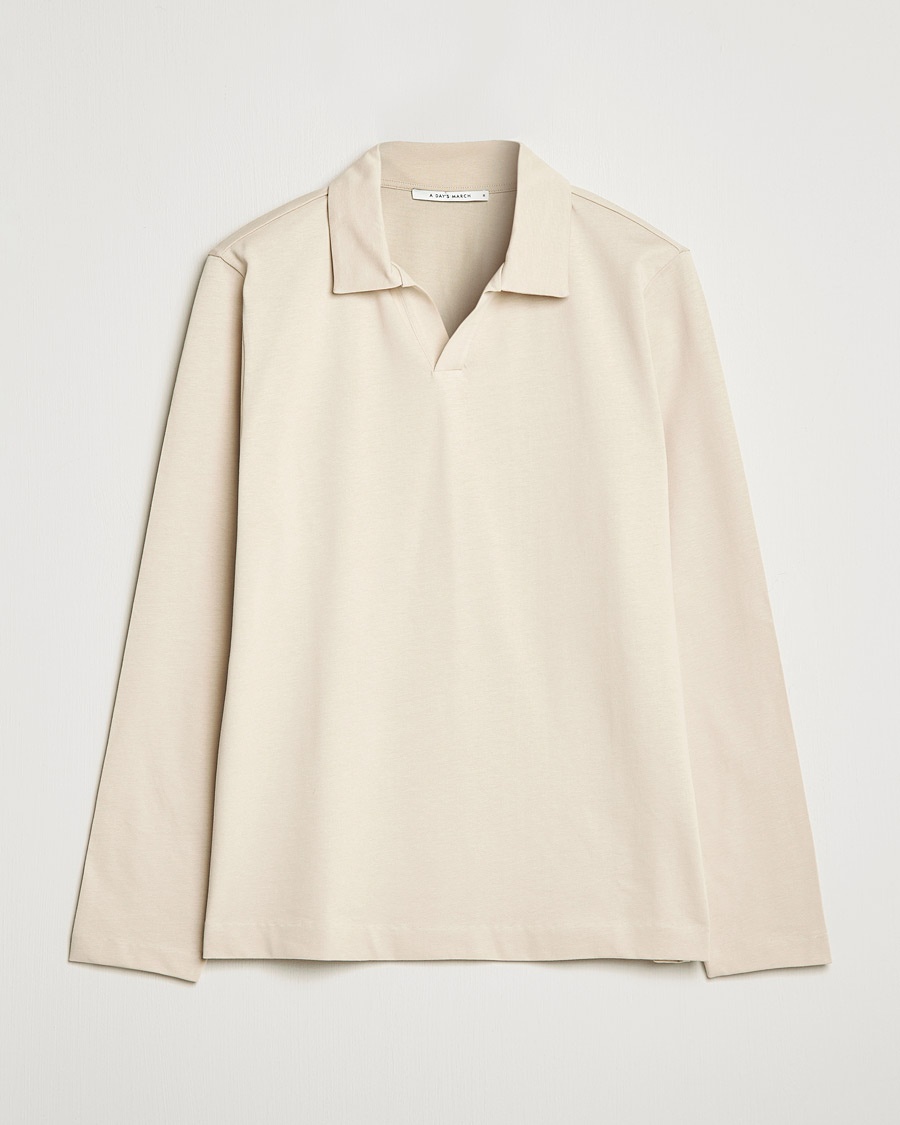 Herre | | A Day's March | Branford Long Sleeve Jersey Polo Sand