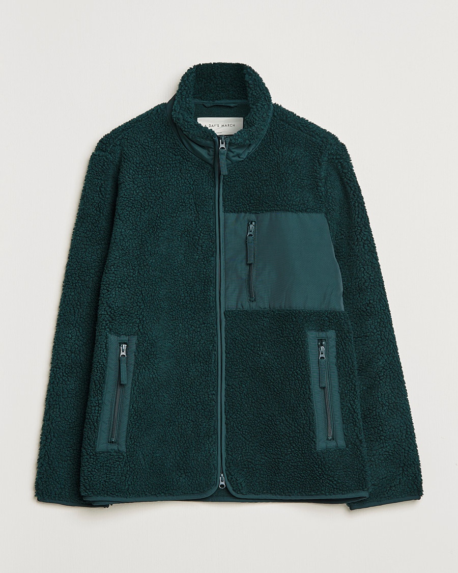 Herre | | A Day's March | Granån Recycled Fleece Jacket Bottle Green