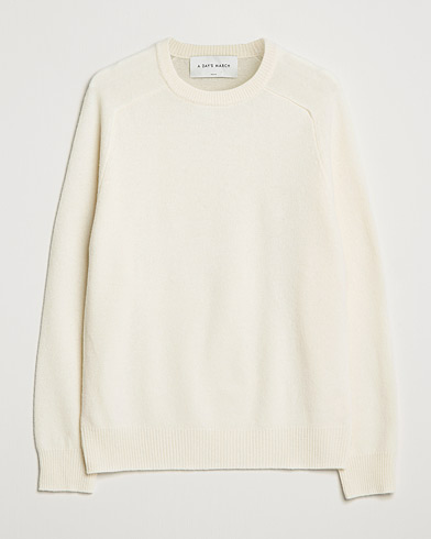 Herre | Business & Beyond | A Day's March | Brodick Lambswool Sweater Off White