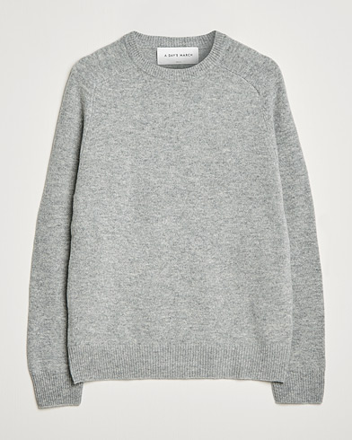 Herre | Under 1000 | A Day's March | Brodick Lambswool Sweater Grey Melange