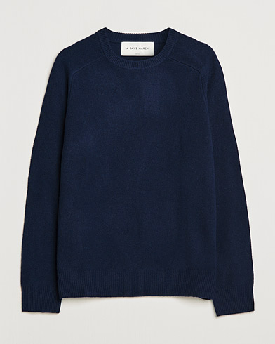 Herre | Business & Beyond | A Day's March | Brodick Lambswool Sweater Navy