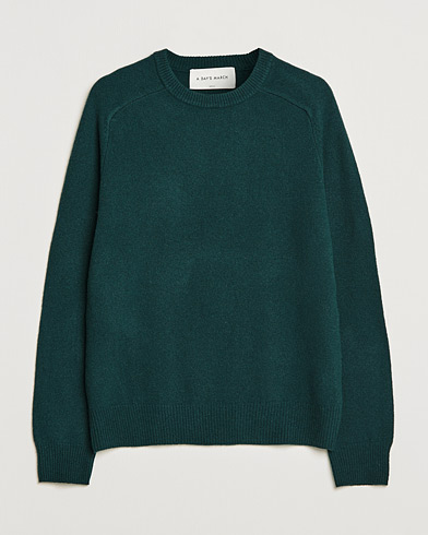 Herre |  | A Day's March | Brodick Lambswool Sweater Bottle Green
