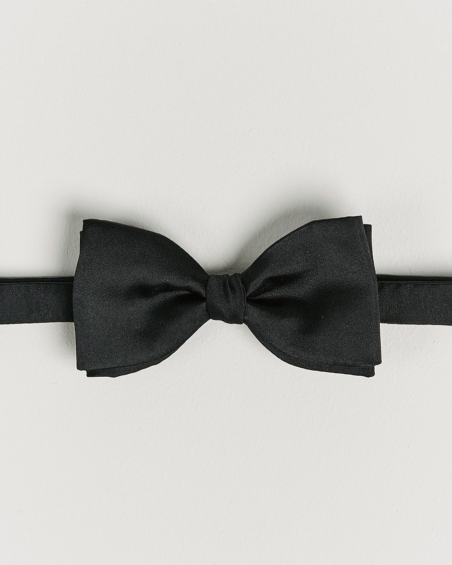 Stenströms Pre-Tied Silk Bow Tie Black – Svart