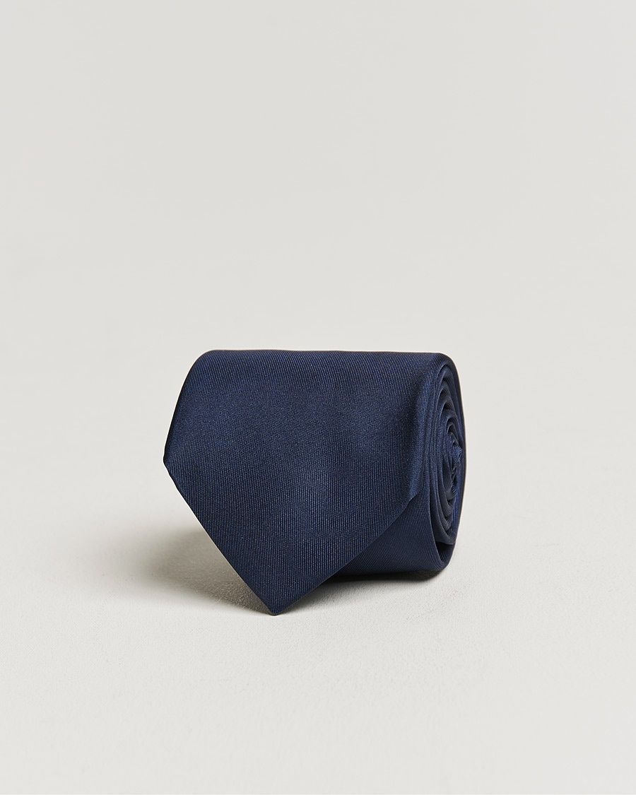 Stenströms Silk Tie Plain Navy – Blå