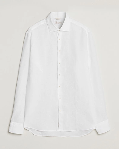 Herre |  | Stenströms | Fitted Body Cut Away Linen Shirt White