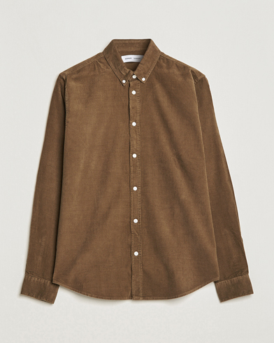 Herre | Skjorter | Samsøe & Samsøe | Liam Organic Cotton Corduroy Shirt Stone Gray