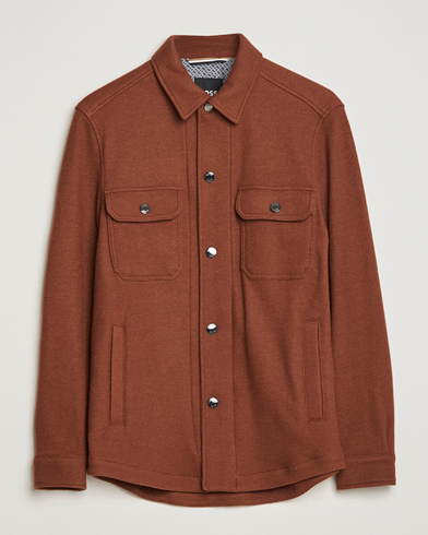 Herre | Overshirts | BOSS BLACK | Carper Wool Overshirt Medium Brown