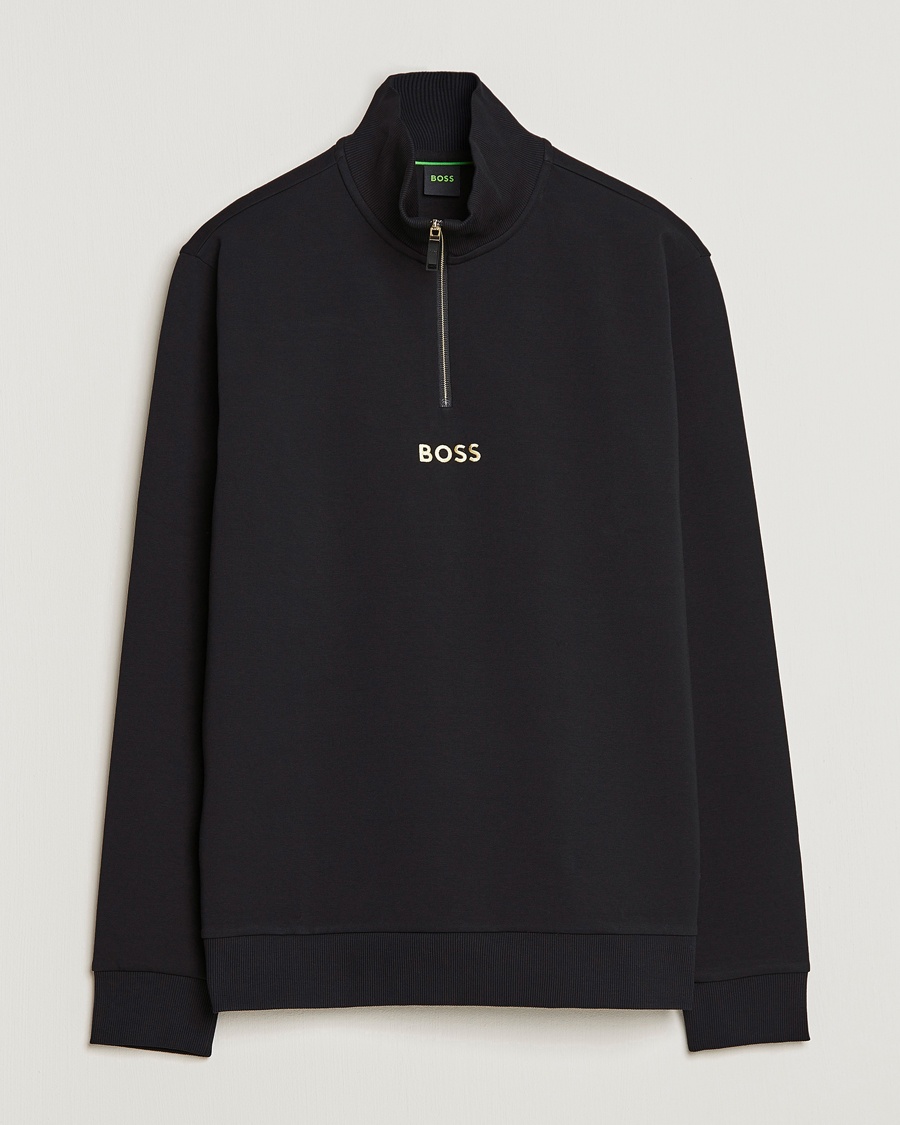 Herre | | BOSS GREEN | Center Logo Half Zip Black