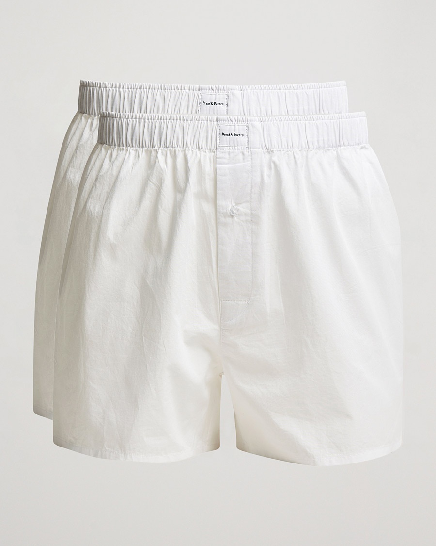 Bread & Boxers 2-Pack Boxer Shorts White – Hvit