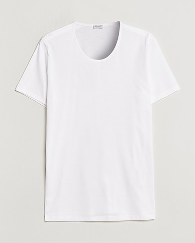 Herre | T-Shirts | Zimmerli of Switzerland | Sea Island Cotton Crew Neck T-Shirt White