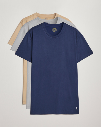 Herre | Polo Ralph Lauren | Polo Ralph Lauren | 3-Pack Crew Neck T-Shirt Grey/Navy/Sand Dune