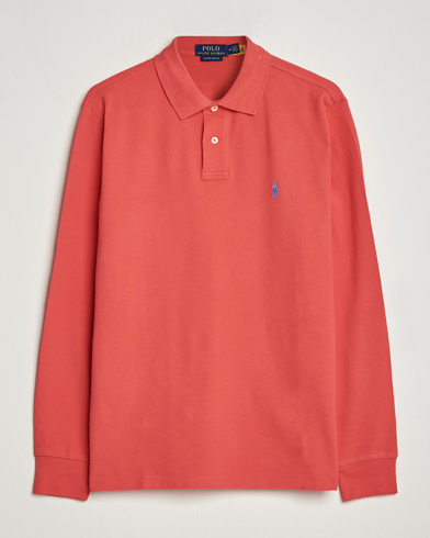 Herre | Langermet piké | Polo Ralph Lauren | Custom Slim Fit Long Sleeve Polo Starboard Red