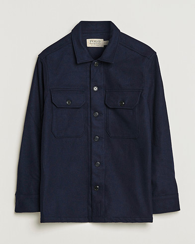 Herre |  | Polo Ralph Lauren | Wool/Nylon Pocket Overshirt Collection Navy