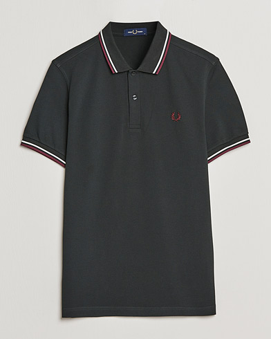 Herre | Fred Perry | Fred Perry | Twin Tipped Polo Shirt Night Green Ecru