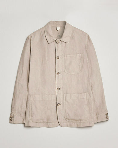 Herre | Overshirts | Altea | Linen Shirt Jacket Beige
