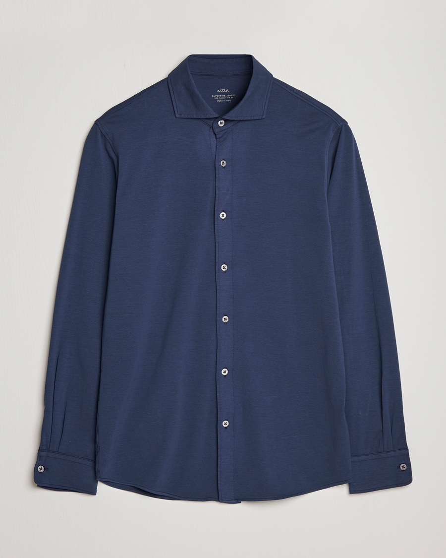 Herre | | Altea | Jersey Stretch Shirt Navy