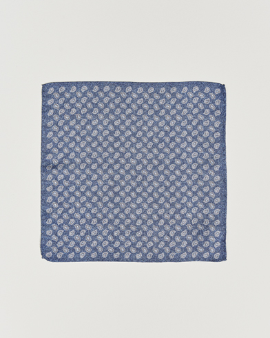 Herre |  | Amanda Christensen | Silk Oxford Printed Paisley Pocket Square Navy