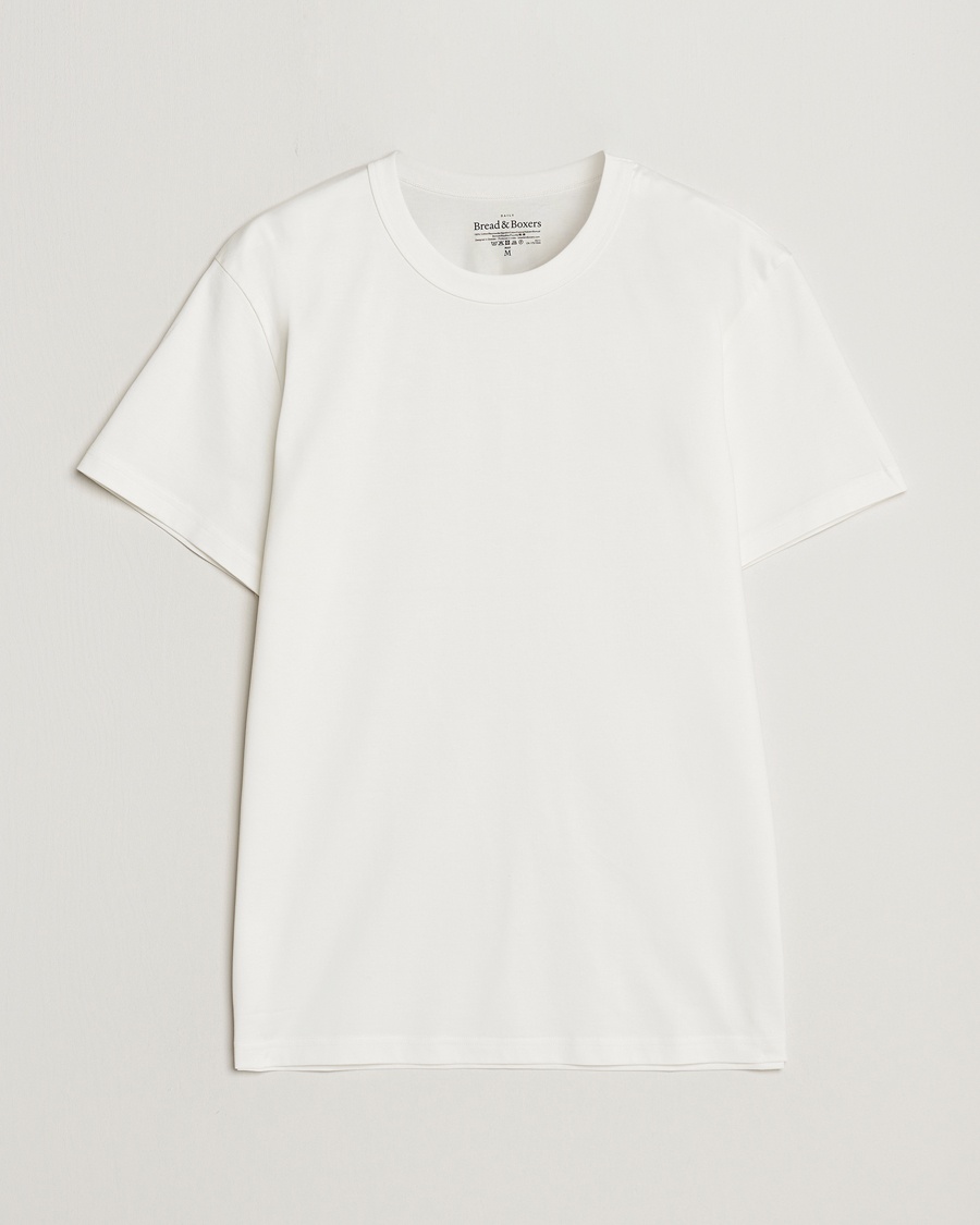 Herre |  | Bread & Boxers | Pima Cotton Crew Neck T-Shirt Ivory