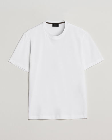 Herre | Luxury Brands | Brioni | Short Sleeve Cotton T-Shirt White