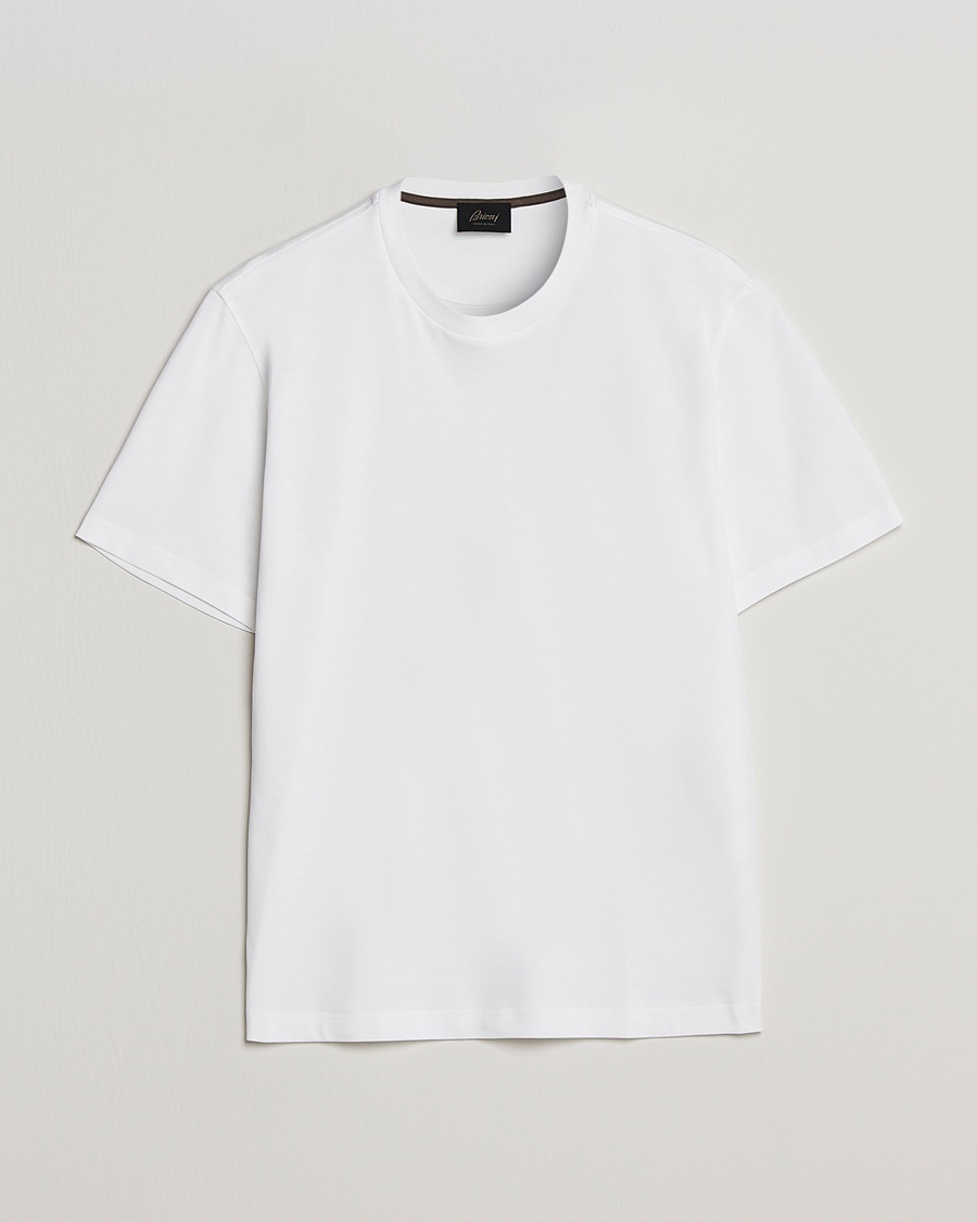Herre | | Brioni | Short Sleeve Cotton T-Shirt White
