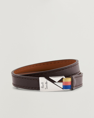 Herre |  | Paul Smith | Leather Hook Wrap Bracelet Brown