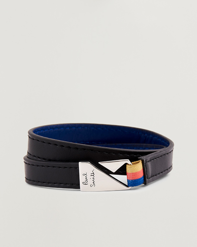 Herre |  | Paul Smith | Leather Hook Wrap Bracelet Black