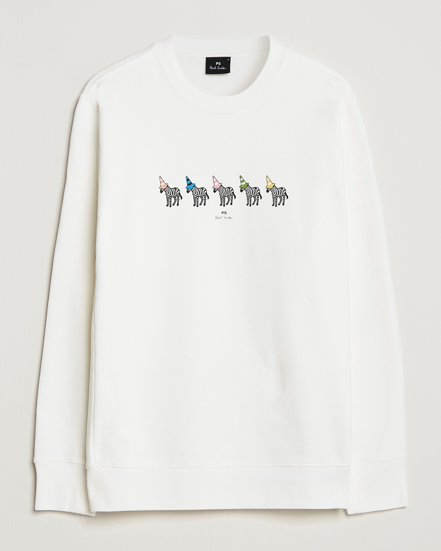 Herre | PS Paul Smith | PS Paul Smith | Zebra Organic Cotton Sweatshirt Ecru