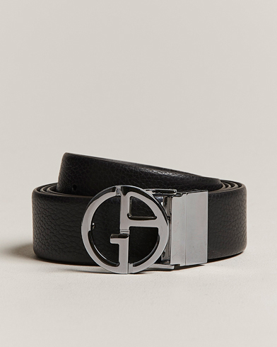 Herre | Giorgio Armani | Giorgio Armani | Reversible Leather Belt Black