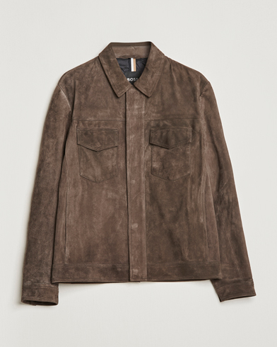 Herre | Dressede jakker | BOSS BLACK | Mucker Suede Jacket Dark Grey