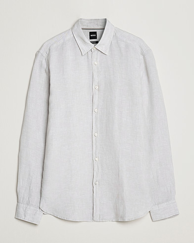Herre | Linskjorter | BOSS BLACK | Liam Linen Shirt Light Grey