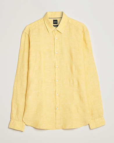 Herre | BOSS BLACK | BOSS BLACK | Liam Linen Shirt Bright Yellow