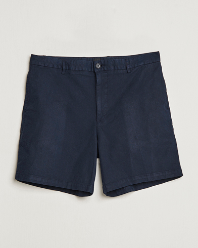 Herre | Chinosshorts | BOSS BLACK | Karlos Cotton/Linen Shorts Dark Blue