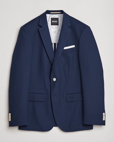 Herre | Dressjakker | BOSS BLACK | Hutson Wool/Cotton Club Blazer Dark Blue