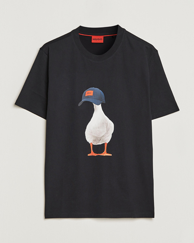 Herre | HUGO | HUGO | Ducky Printed Crew Neck T-Shirt Black
