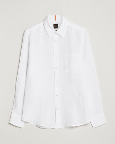 Herre | Linskjorter | BOSS Casual | Relegant Linen Shirt White