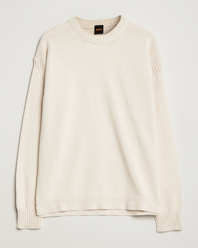 Herre | Strikkede gensere | BOSS ORANGE | Arcott Knitted Sweater Open White