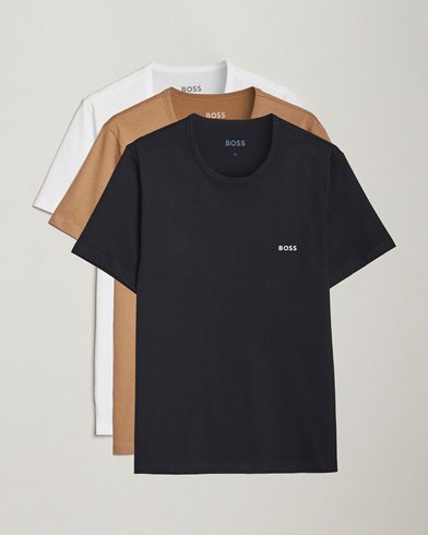 Herre | Kortermede t-shirts | BOSS BLACK | 3-Pack Crew Neck T-Shirt Beige/White/Black