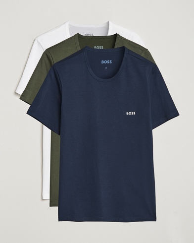 Herre | BOSS | BOSS | 3-Pack Crew Neck T-Shirt Navy/Green/White