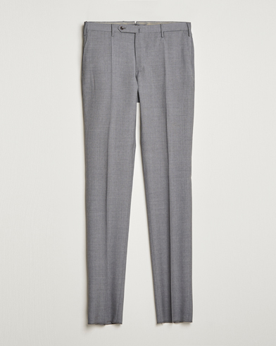 Herre | Dressbukser | Incotex | Slim Fit Tropical Wool Trousers Light Grey