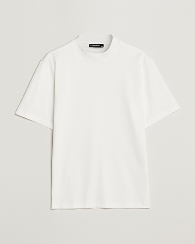Herre | J.Lindeberg | J.Lindeberg | Ace Mock Neck Mercerized Cotton T-Shirt White