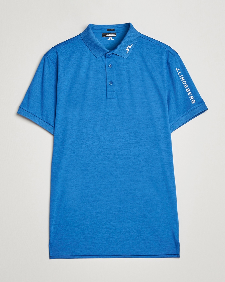Herre | | J.Lindeberg | Tour Tech Regular Fit Polo Lapis Blue Melange