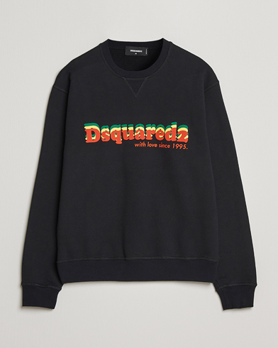 Herre | Luxury Brands | Dsquared2 | Printed Cotton Sweatshirt Black