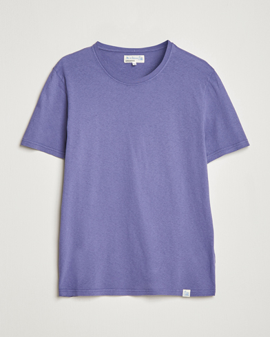 Herre |  | Merz b. Schwanen | Organic Cotton Washed Crew Neck T-Shirt Purple