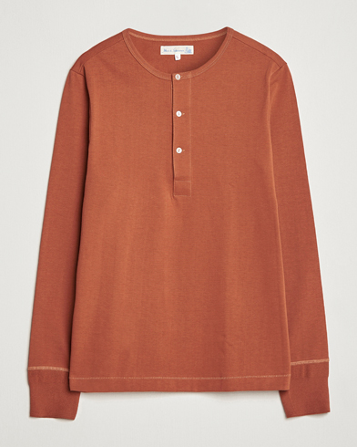 Herre | Wardrobe basics | Merz b. Schwanen | Classic Organic Cotton Henley Sweater Sierra Red