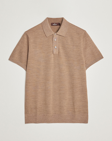 Herre | Morris Heritage | Morris Heritage | Alberto Knitted Short Sleeve Polo Shirt Camel