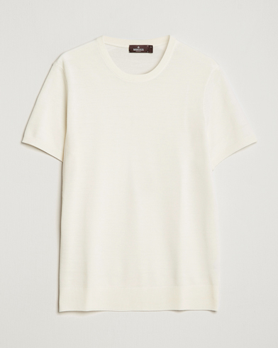 Herre | Hvite t-shirts | Morris Heritage | Alberto Knitted T-Shirt White